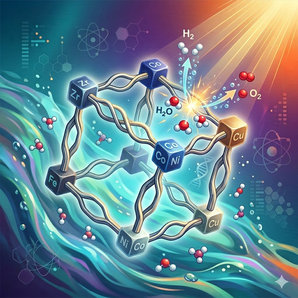 Solvothermal Synthesis of Multimetallic HEMOFs for Advanced Photocatalytic Water Splitting